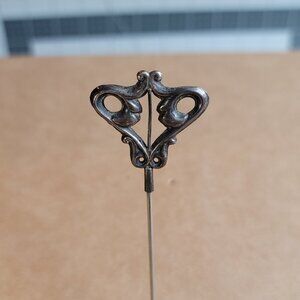 ANTIQUE P&T LONG STERLING SILVER HAT PIN HALLMARKS BIRMINGHAM ENGLAND